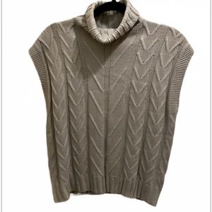 SHEIN Gray Turtleneck Sleeveless Pullover Knit Sweater SZ S